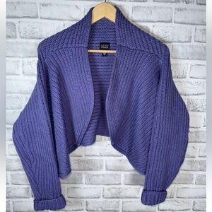Eileen Fisher Women's Lavender Italian Yarn Merino Wool Knit Shrug Cardigan